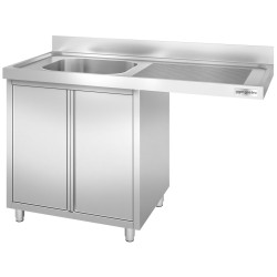 Masa-dulap cu chiuveta pentru masina de spalat vase GGM Gastro SSK146SBL1 (Inox) Thumb