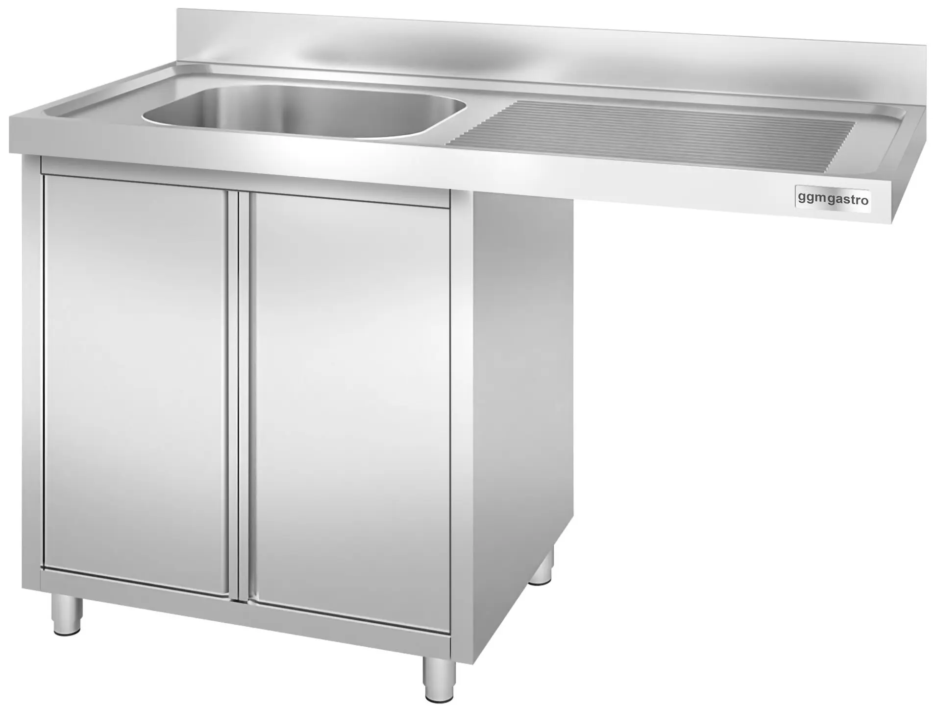 Masa-dulap cu chiuveta pentru masina de spalat vase GGM Gastro SSK146SBL1 (Inox) - 3