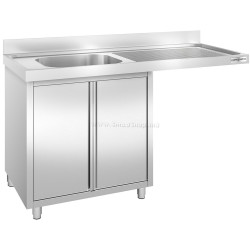 Стол-тумба с мойкой для посудомоечной машины GGM Gastro SSK146SBL1 (Inox)