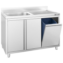 Стол-тумба с мойкой GGM Gastro SSAAK126BL1S#MEK46 (Inox) Thumb