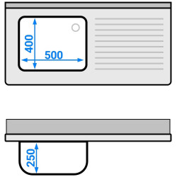 Стол-тумба с мойкой GGM Gastro SSAAK126BL1S#MEK46 (Inox) Thumb