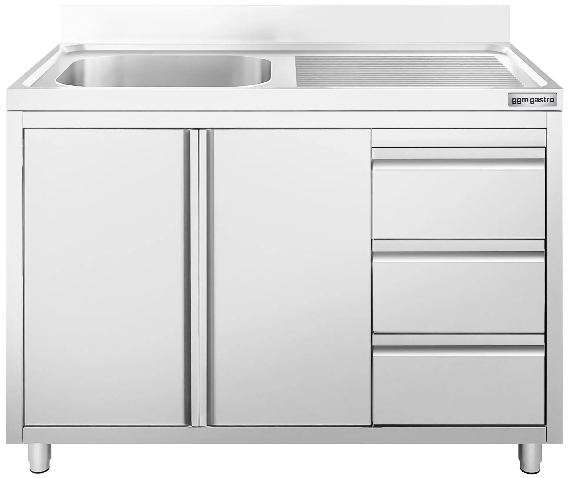 Стол-тумба с мойкой GGM Gastro SSAAK126BL1S#ST3K46 (Inox) - 2