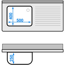 Стол-тумба с мойкой GGM Gastro SSAAK126BL1S#ST3K46 (Inox) Thumb