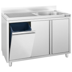 Стол-тумба с мойкой GGM Gastro SSAAK126BR1S#MEK46 (Inox) Thumb