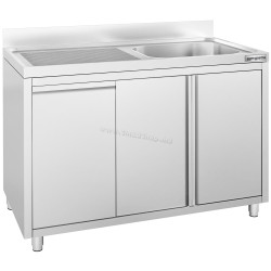 Стол-тумба с мойкой GGM Gastro SSAAK126BR1S#MEK46 (Inox)