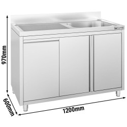 Стол-тумба с мойкой GGM Gastro SSAAK126BR1S#MEK46 (Inox) Thumb