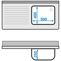 Стол-тумба с мойкой GGM Gastro SSAAK126BR1S#MEK46 (Inox) Thumb