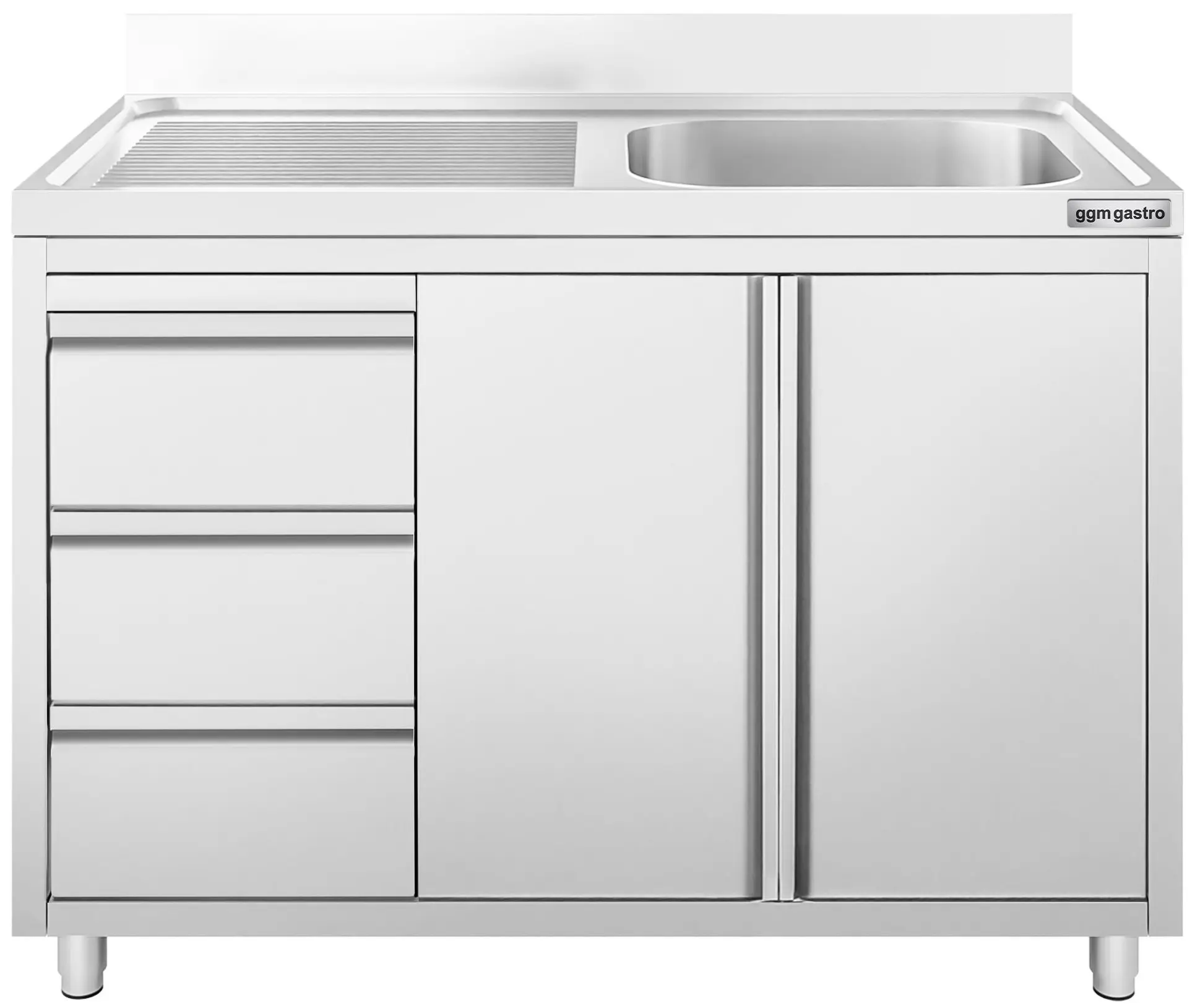 Стол-тумба с мойкой GGM Gastro SSAAK126BR1S#ST3K46 (Inox) - 2