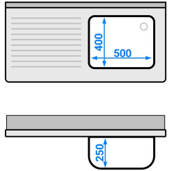 Стол-тумба с мойкой GGM Gastro SSAAK126BR1S#ST3K46 (Inox) Thumb