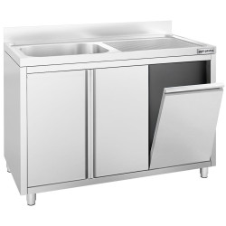Стол-тумба с мойкой GGM Gastro SSAAK127BL1S#MEK47 (Inox) Thumb