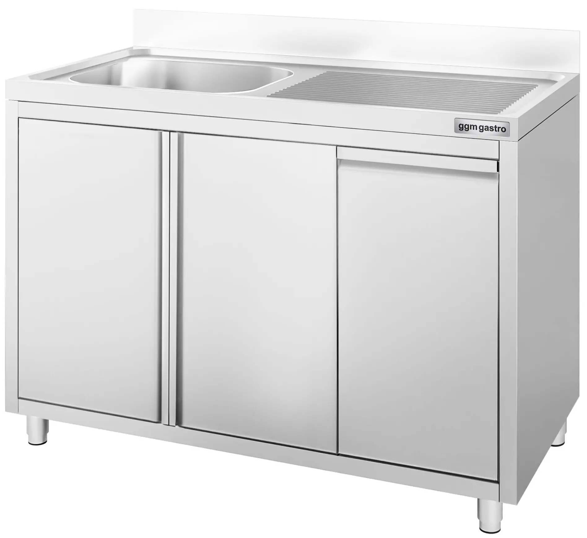 Стол-тумба с мойкой GGM Gastro SSAAK127BL1S#MEK47 (Inox) - 4