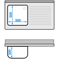 Стол-тумба с мойкой GGM Gastro SSAAK127BL1S#MEK47 (Inox) Thumb
