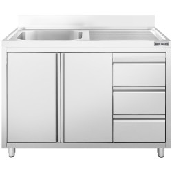 Стол-тумба с мойкой GGM Gastro SSAAK127BL1S#ST3K47 (Inox) Thumb