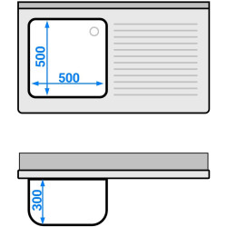 Стол-тумба с мойкой GGM Gastro SSAAK127BL1S#ST3K47 (Inox) Thumb