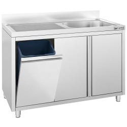 Стол-тумба с мойкой GGM Gastro SSAAK127BR1S#MEK47 (Inox) Thumb