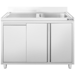 Стол-тумба с мойкой GGM Gastro SSAAK127BR1S#MEK47 (Inox) Thumb