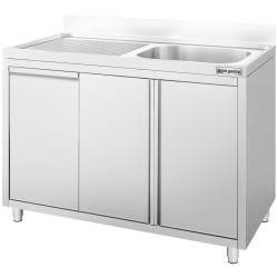 Стол-тумба с мойкой GGM Gastro SSAAK127BR1S#MEK47 (Inox) Thumb