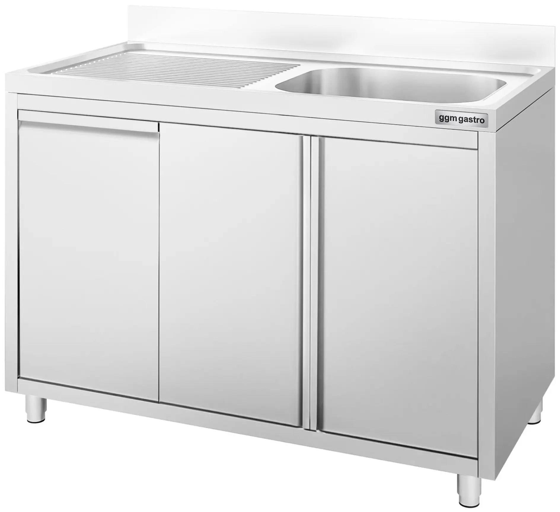 Стол-тумба с мойкой GGM Gastro SSAAK127BR1S#MEK47 (Inox) - 4