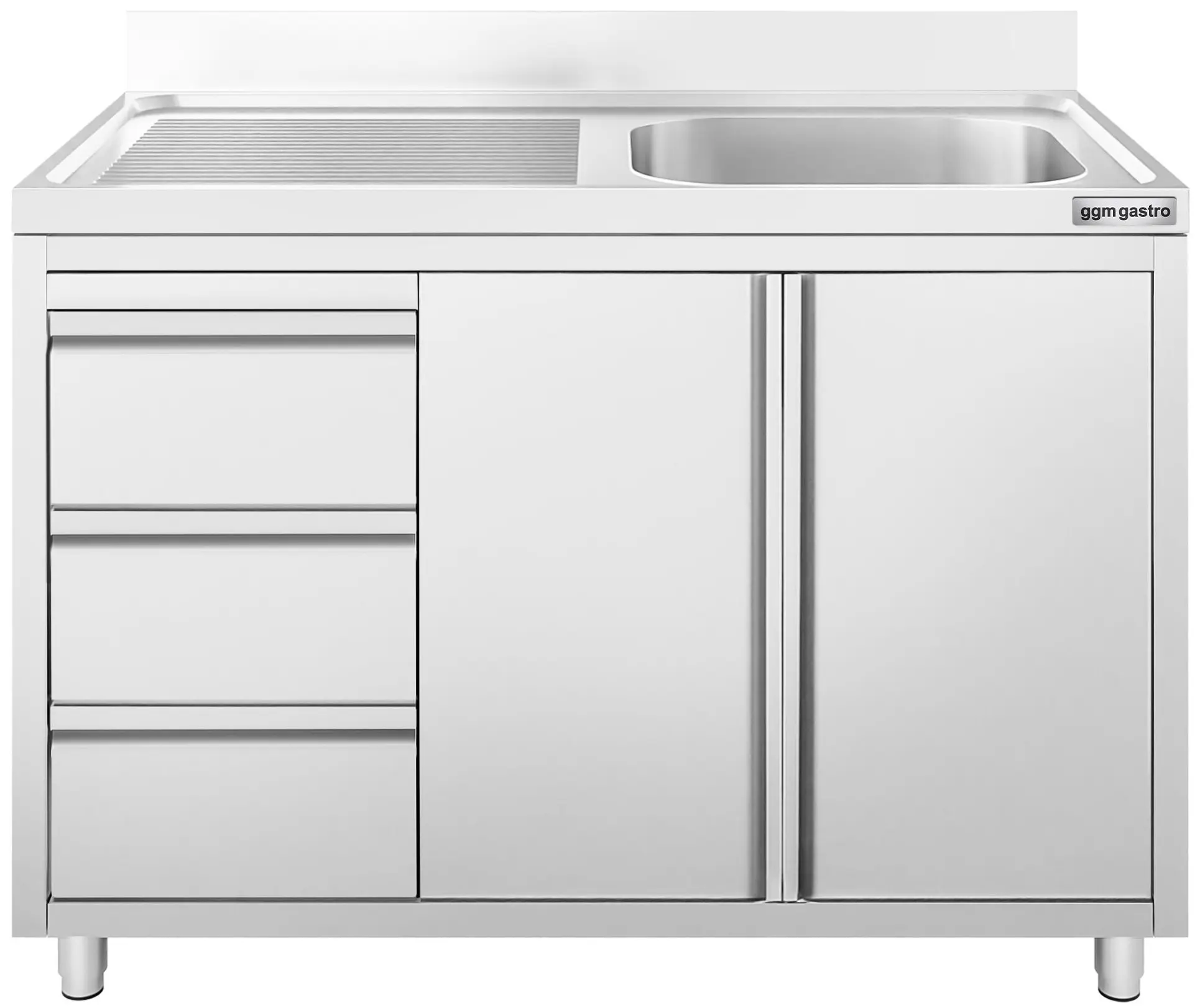 Стол-тумба с мойкой GGM Gastro SSAAK127BR1S#ST3K47 (Inox) - 2