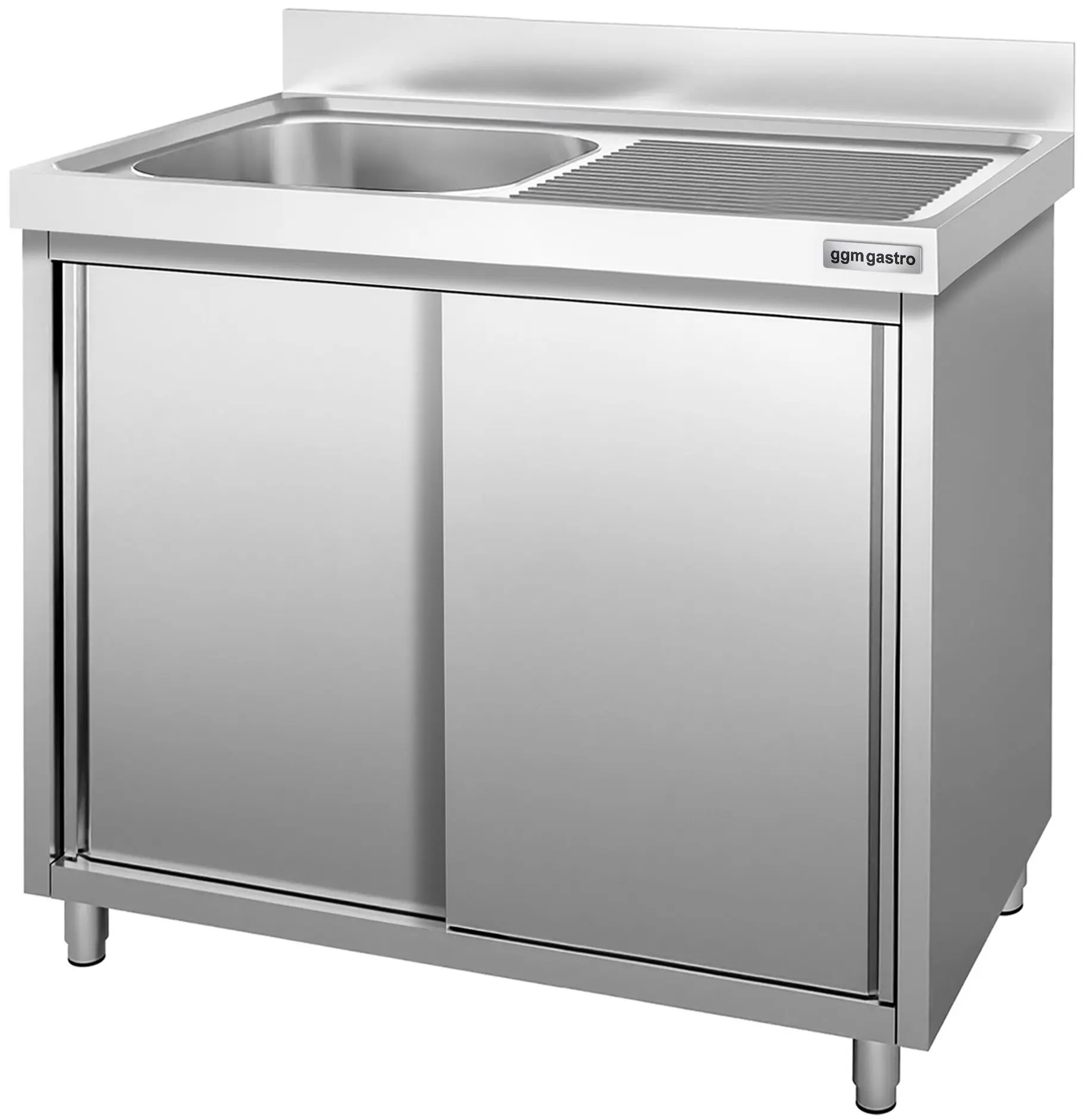 Masa-dulap cu chiuveta GGM Gastro SSK106BL1 (Inox) - 3