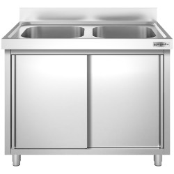 Стол-тумба с мойкой GGM Gastro SSK106BM2 (Inox) Thumb