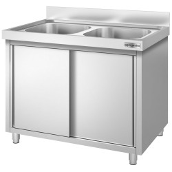 Стол-тумба с мойкой GGM Gastro SSK106BM2 (Inox) Thumb