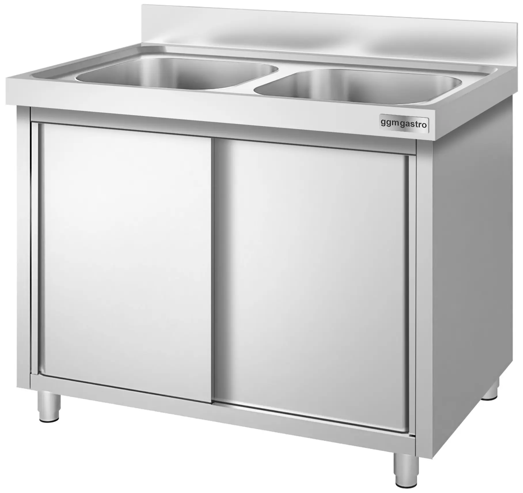 Стол-тумба с мойкой GGM Gastro SSK106BM2 (Inox) - 3