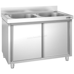 Стол-тумба с мойкой GGM Gastro SSK106BM2 (Inox)