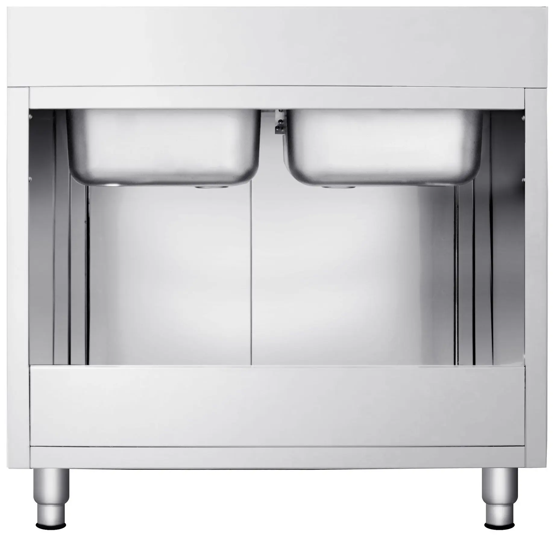 Стол-тумба с мойкой GGM Gastro SSK106BM2 (Inox) - 5