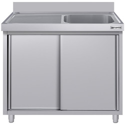 Стол-тумба с мойкой GGM Gastro SSK106BR1#ECO (Inox) Thumb