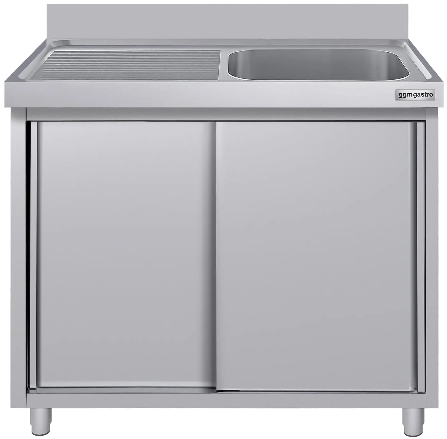 Стол-тумба с мойкой GGM Gastro SSK106BR1#ECO (Inox) - 2