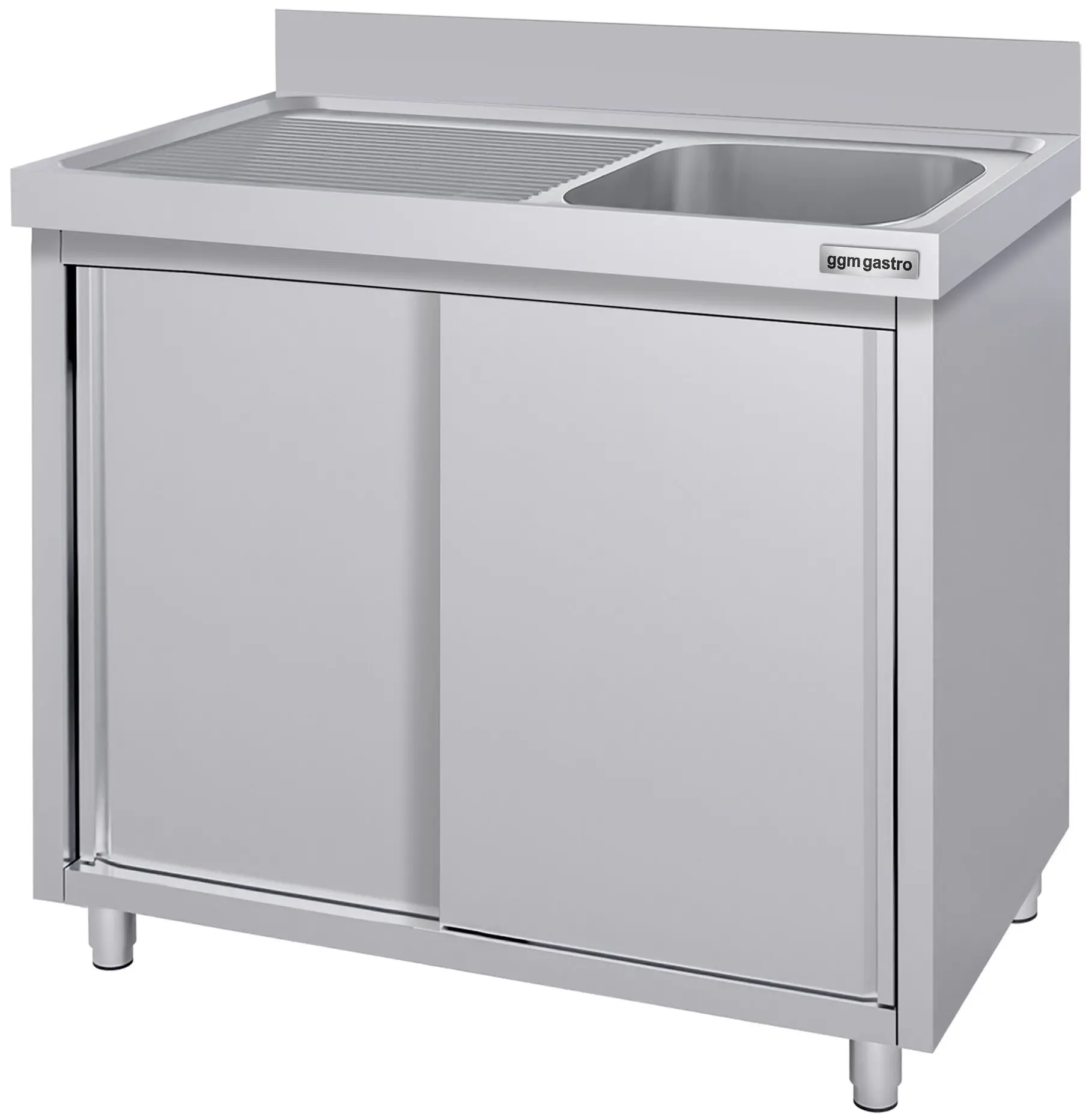 Стол-тумба с мойкой GGM Gastro SSK106BR1#ECO (Inox) - 3