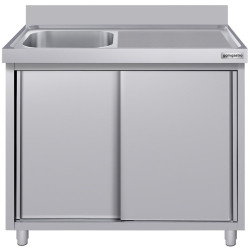 Стол-тумба с мойкой GGM Gastro SSK107BL1#ECO (Inox) Thumb