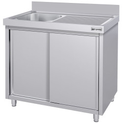 Стол-тумба с мойкой GGM Gastro SSK107BL1#ECO (Inox) Thumb