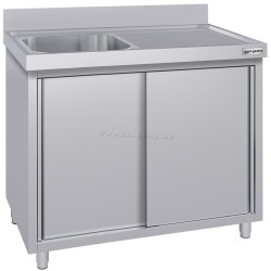 Стол-тумба с мойкой GGM Gastro SSK107BL1#ECO (Inox)