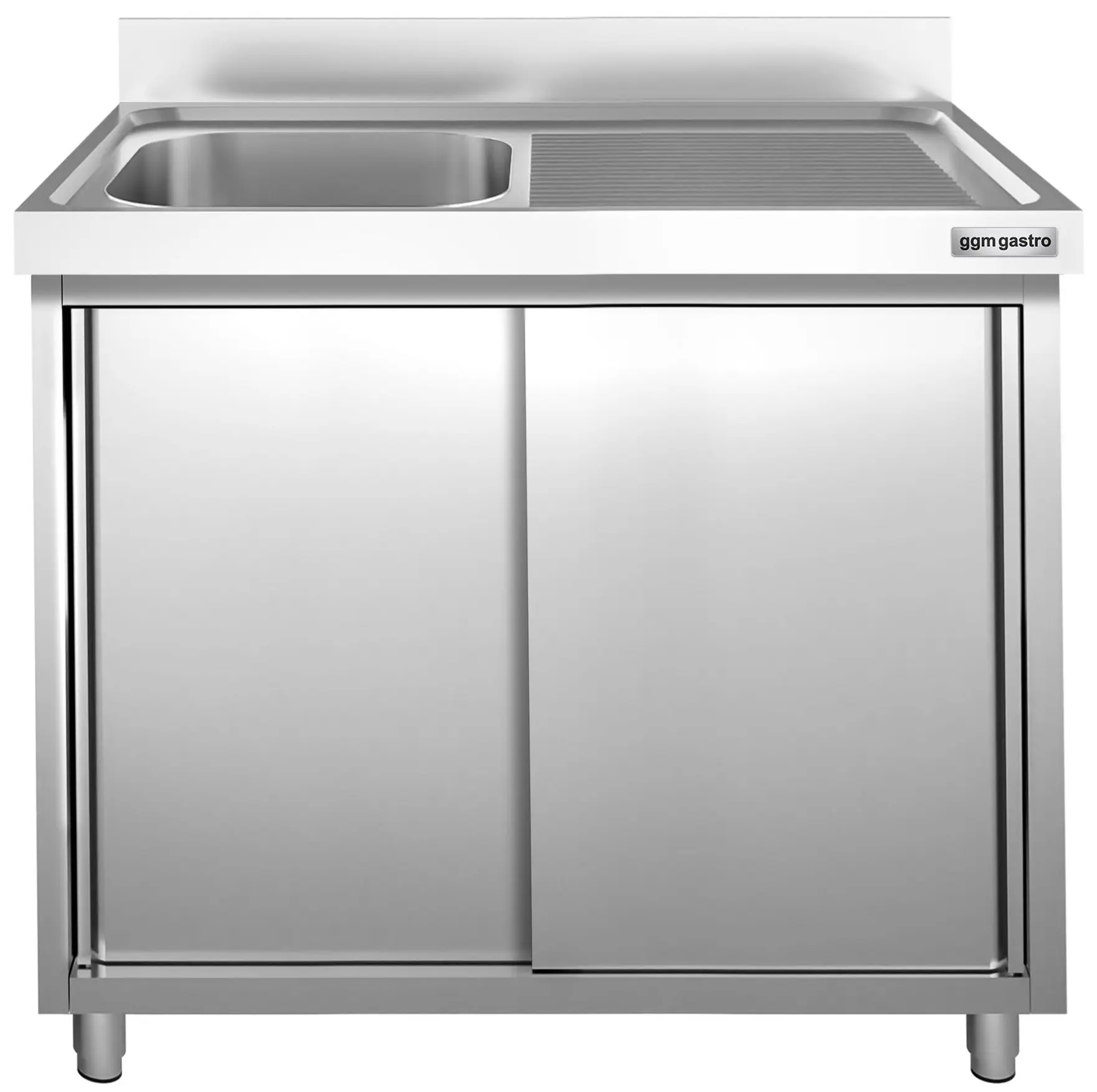 Стол-тумба с мойкой GGM Gastro SSK107BL1 (Inox) - 2