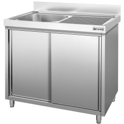Стол-тумба с мойкой GGM Gastro SSK107BL1 (Inox) Thumb