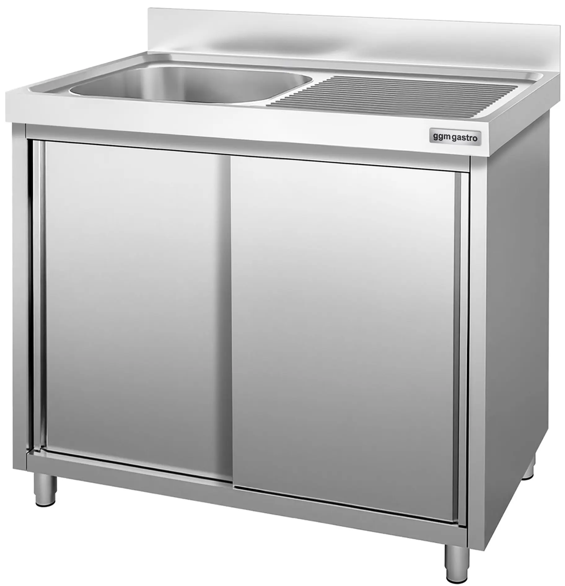 Стол-тумба с мойкой GGM Gastro SSK107BL1 (Inox) - 3