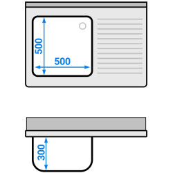 Стол-тумба с мойкой GGM Gastro SSK107BL1 (Inox) Thumb