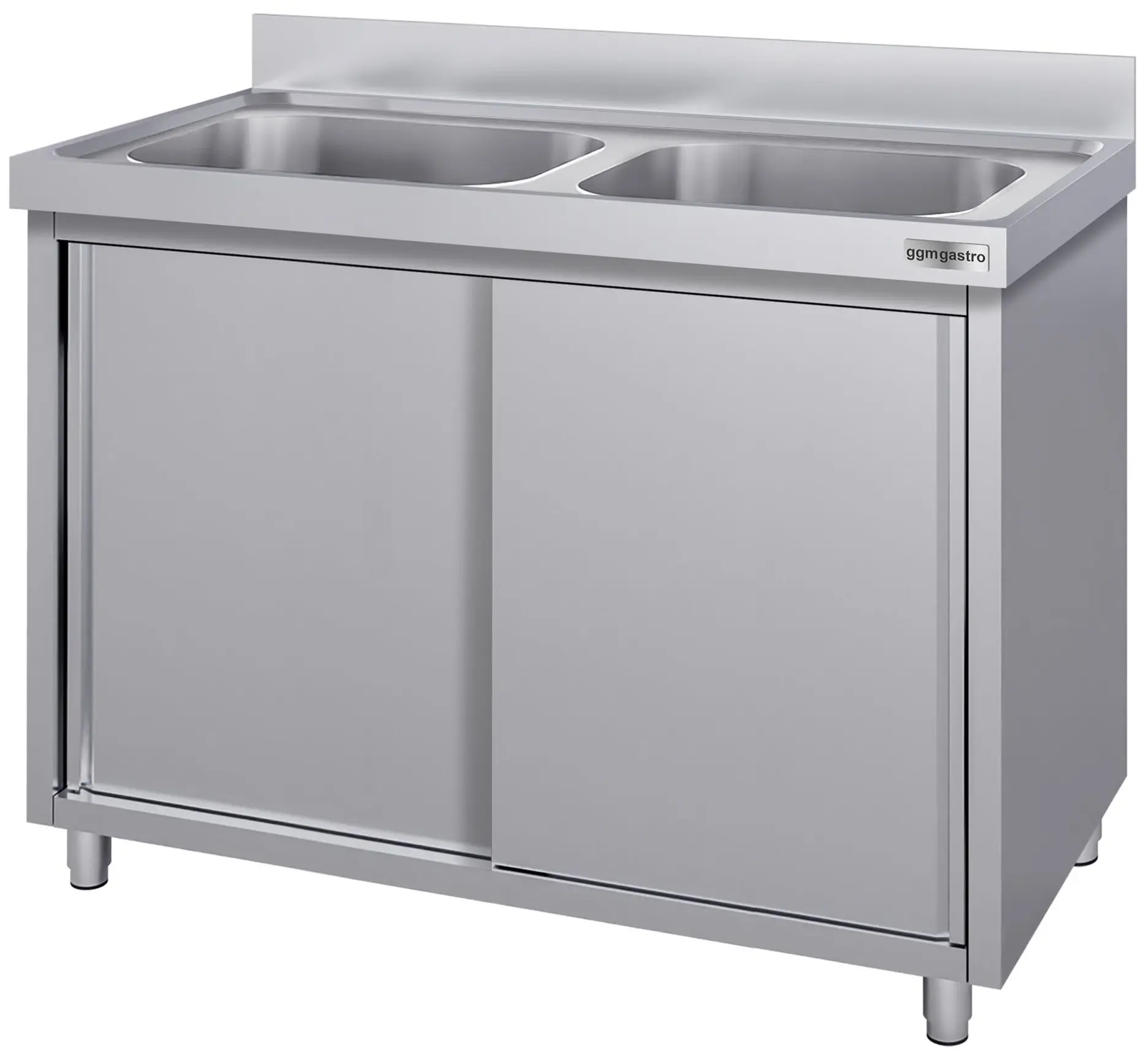 Стол-тумба с мойкой GGM Gastro SSK107BM2#ECO (Inox) - 3