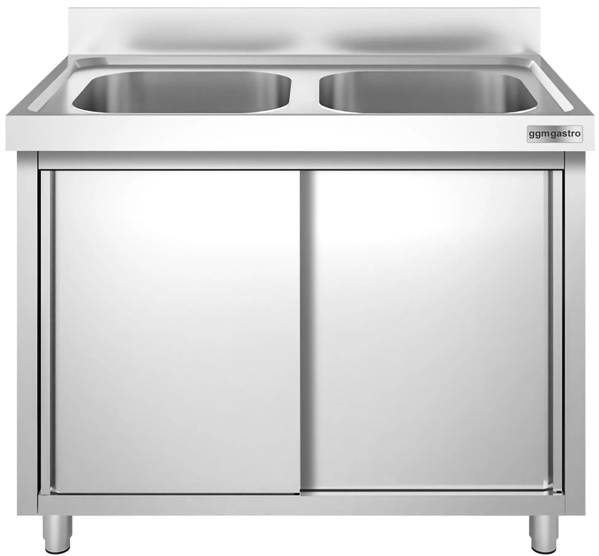 Стол-тумба с мойкой GGM Gastro SSK107BM2 (Inox) - 2