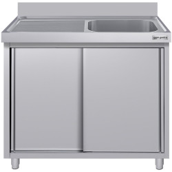 Masa-dulap cu chiuveta GGM Gastro SSK107BR1#ECO (Inox) Thumb