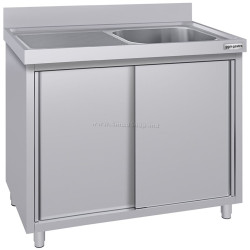 Стол-тумба с мойкой GGM Gastro SSK107BR1#ECO (Inox)