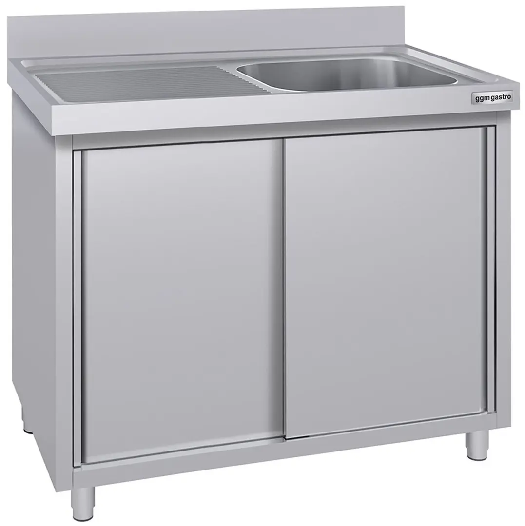 Masa-dulap cu chiuveta GGM Gastro SSK107BR1#ECO (Inox)