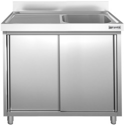 Masa-dulap cu chiuveta GGM Gastro SSK107BR1 (Inox) Thumb