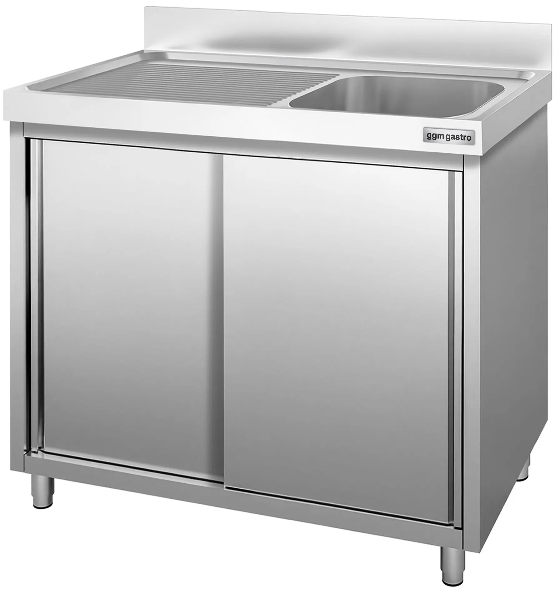 Masa-dulap cu chiuveta GGM Gastro SSK107BR1 (Inox) - 3