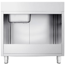 Masa-dulap cu chiuveta GGM Gastro SSK107BR1 (Inox) Thumb