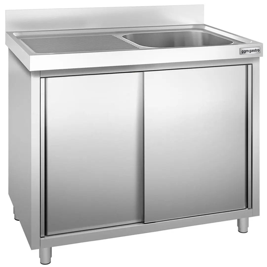 Masa-dulap cu chiuveta GGM Gastro SSK107BR1 (Inox)