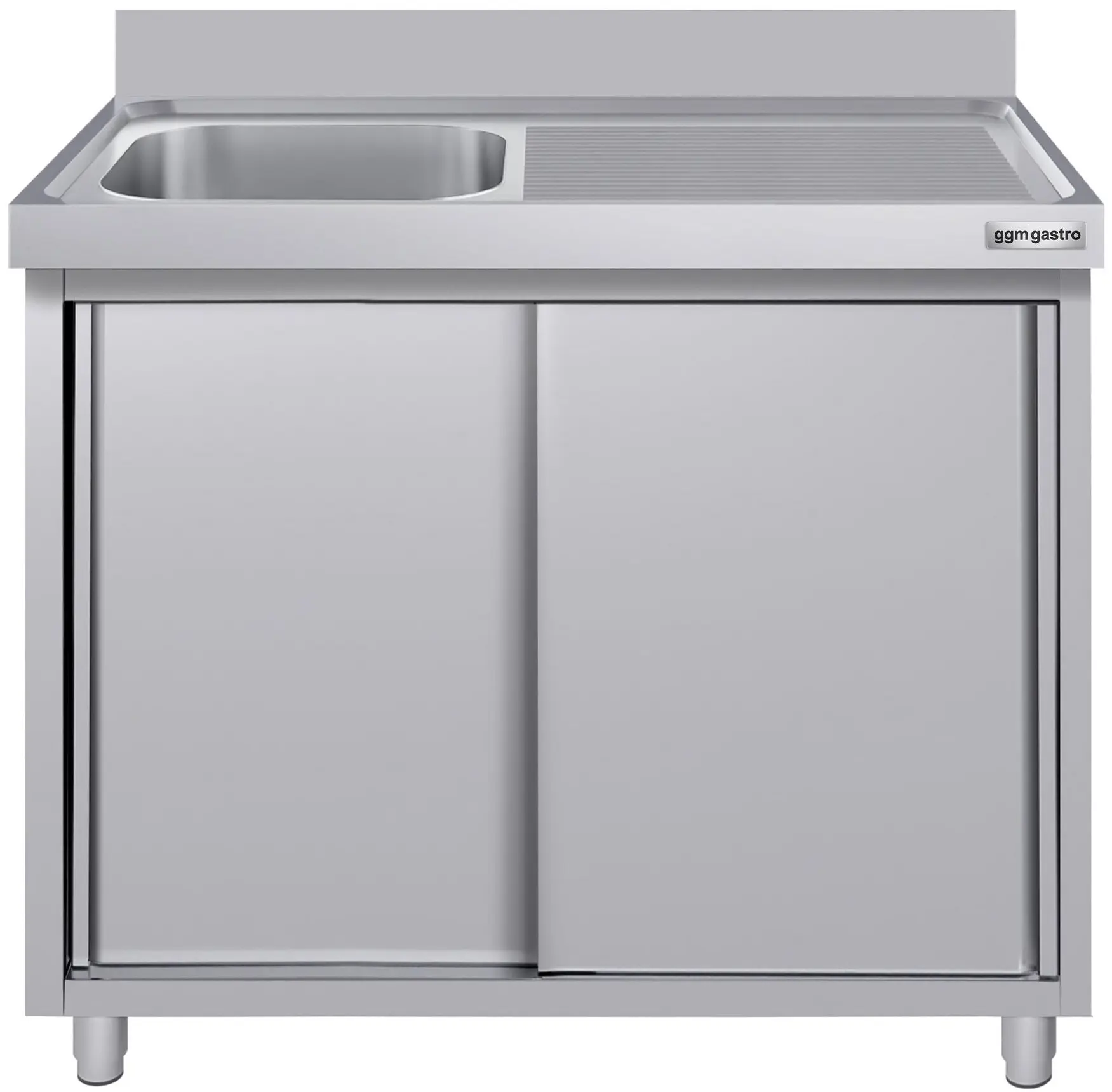Стол-тумба с мойкой GGM Gastro SSK126BL1#ECO (Inox) - 2