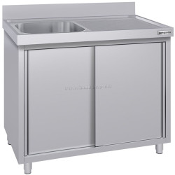 Стол-тумба с мойкой GGM Gastro SSK126BL1#ECO (Inox)